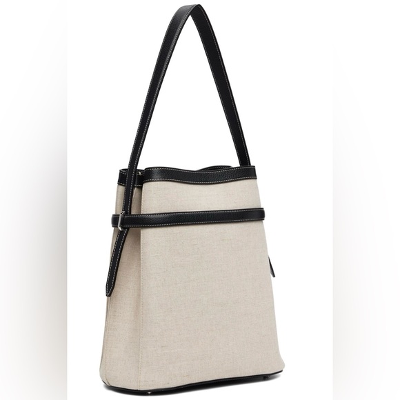 Toteme Belted Backed Bag, Canvas Black Leather - Picture 4 of 17